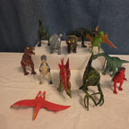 Dinosaur Toy Figures Lot of 13 T-Rex Triceratops Stegosaurus Plastic Play Set