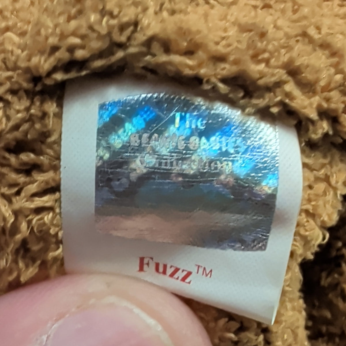 Ty Beanie Baby Fuzz Bear 1999 Retired MWMT P.E. Pellets Holographic Tag Vintage
