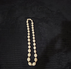 Vintage Cream Lucite Bead Necklace Graduated Flat Oval Disc Chain 32" No Clasp