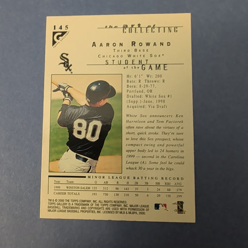 2000 Topps Gallery - Students of the Game Aaron Rowand #145 (RC)