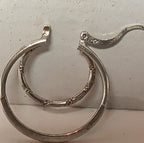 Double Hoop 925 Sterling Silver Textured Y2K