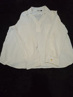 Nine West Blouse White Pocket Split Neck Career Top Gently Used Size PXL