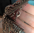 Multi Strand Silver Tone Beaded Statement Necklace Glam