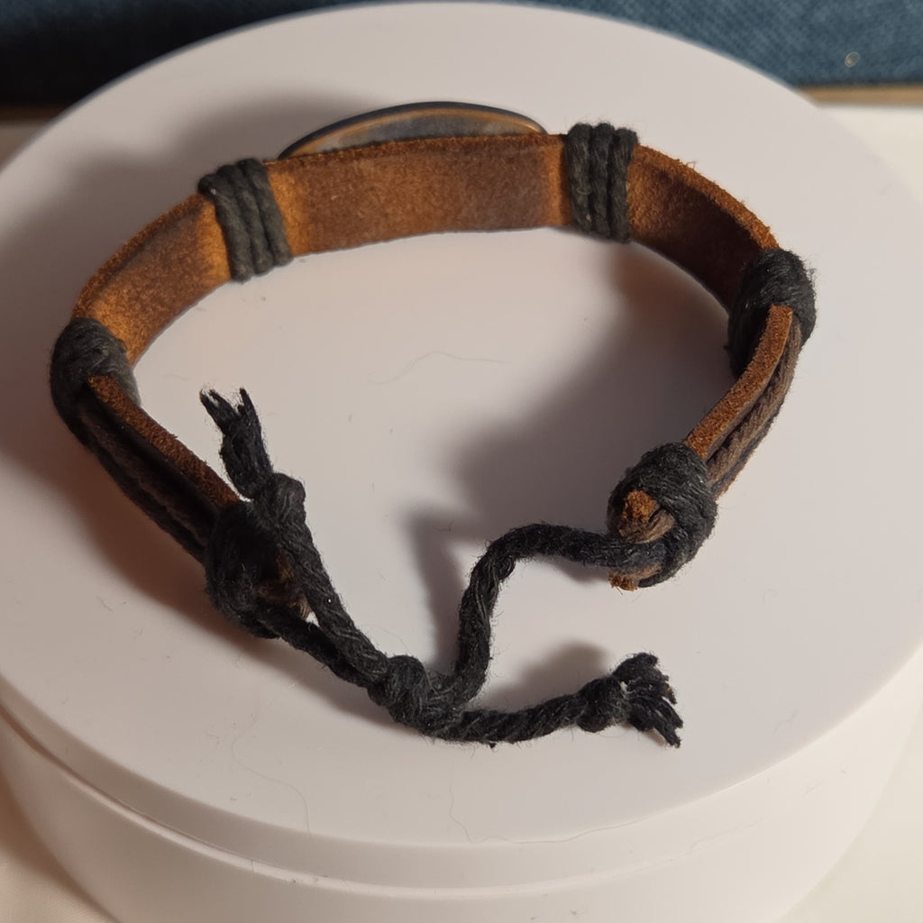 Leather Hemp Tribal Wrap Bracelet