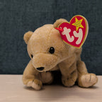 TY Beanie Baby ALMOND Beige Bear 1999 | MWMT Mint Tags | Retired Rare 7" Toy