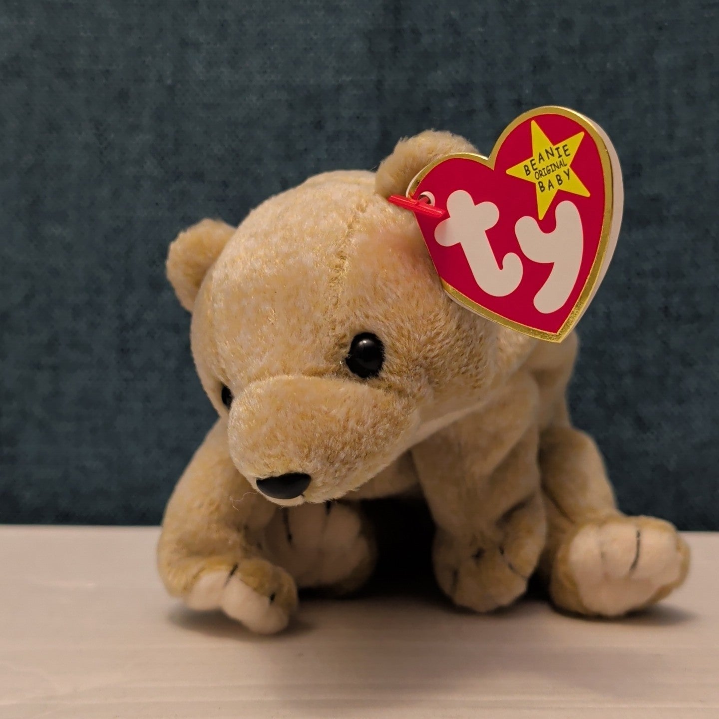 TY Beanie Baby ALMOND Beige Bear 1999 | MWMT Mint Tags | Retired Rare 7" Toy