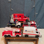 Unbranded Fire Rescue Ambulance Truck Lot 5 Plastic Toy Vehicles