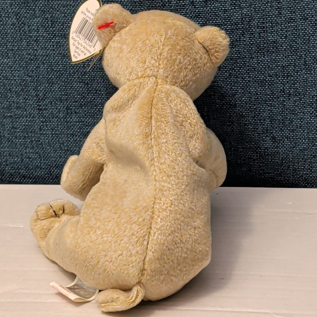 TY Beanie Baby ALMOND Beige Bear 1999 | MWMT Mint Tags | Retired Rare 7" Toy