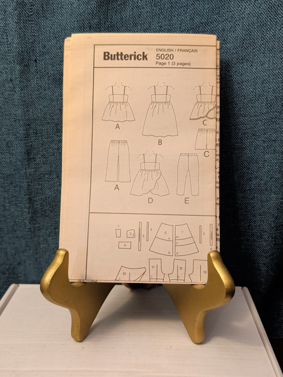 UNCUT Butterick B5020 Pattern | Girls Summer Dress Tunic Leggings Shorts | 2-5