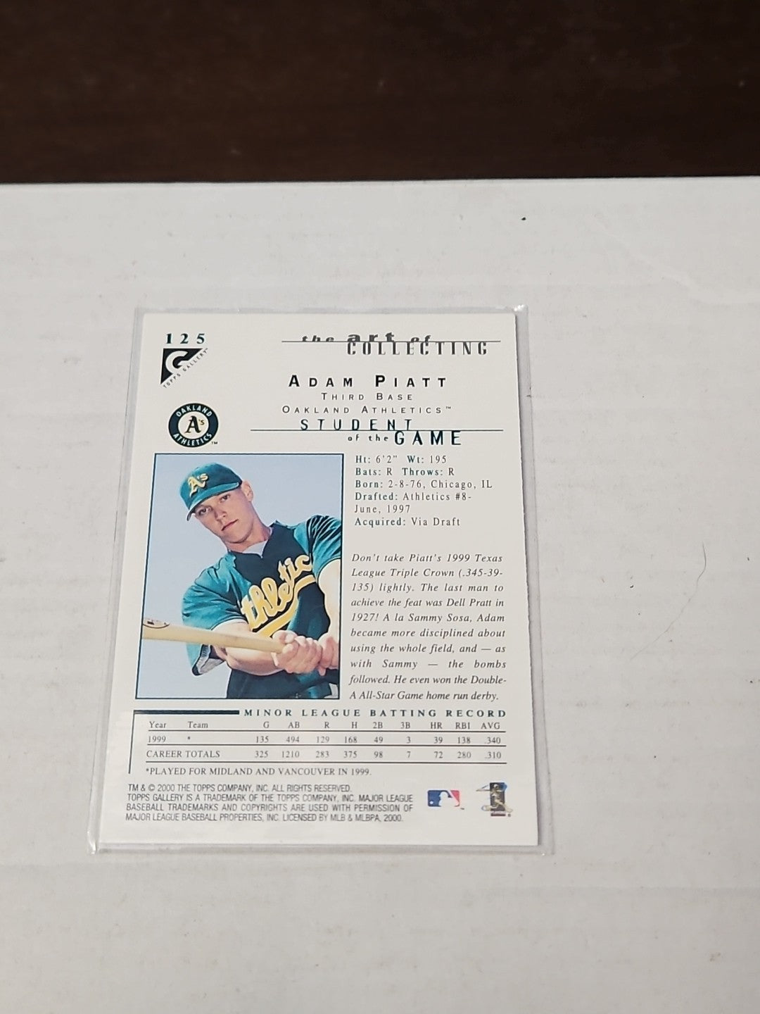 2000 Topps Gallery - Students of the Game Adam Piatt #125
