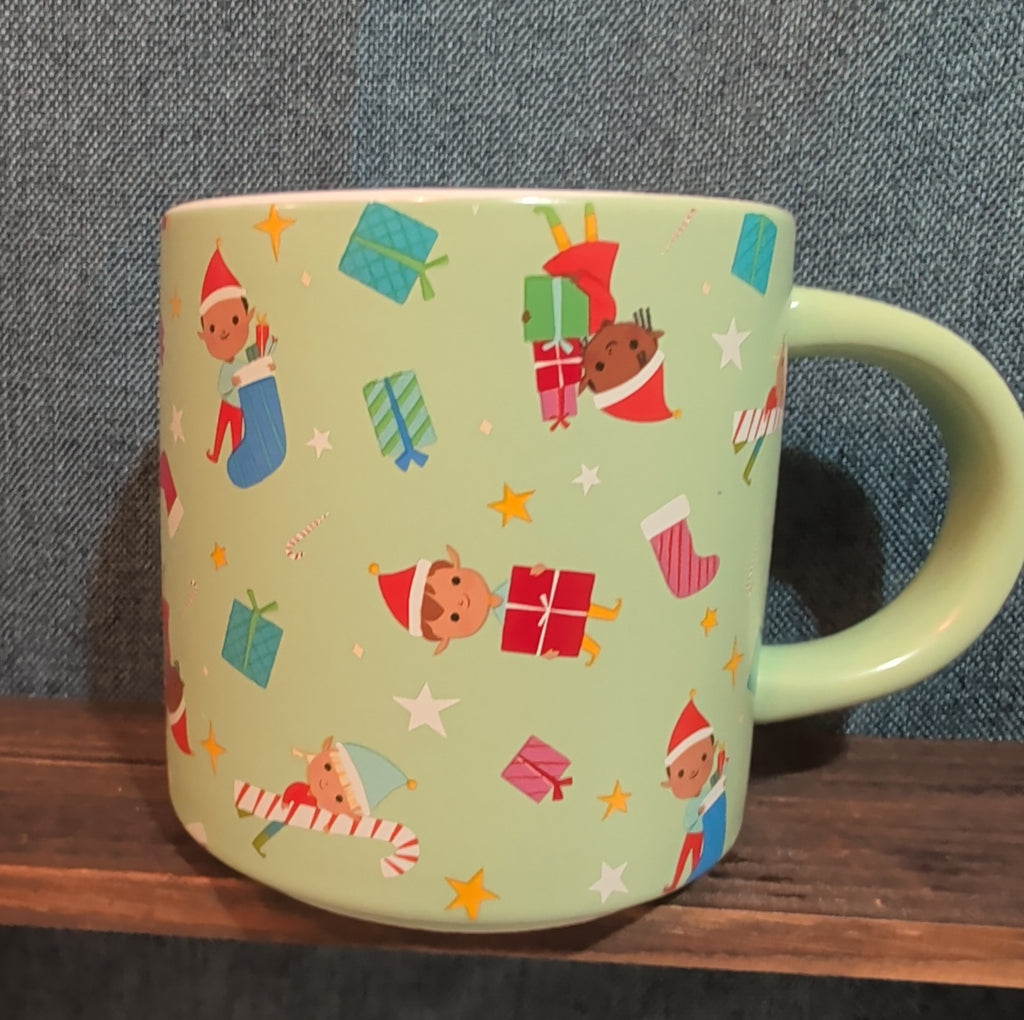 Target Wondershop 18 oz Ebony Glenn Christmas Elf ELVES Stoneware Coffee Mug