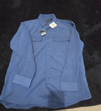 George Sueded Shirt Mens M Blue Long Sleeve Button Up NWT