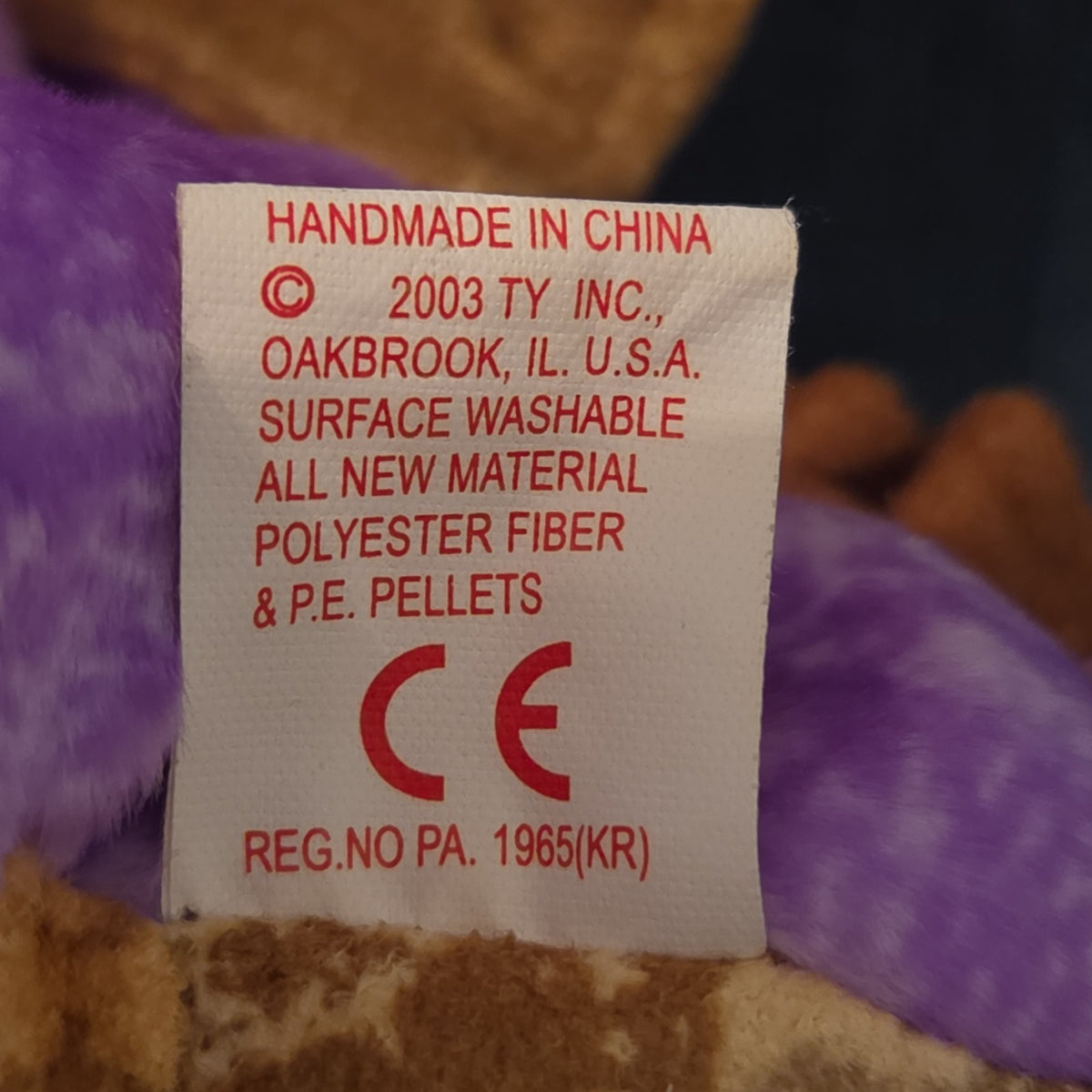 Ty Beanie Baby Legend Purple Dragon Plush Gold Wings 2003