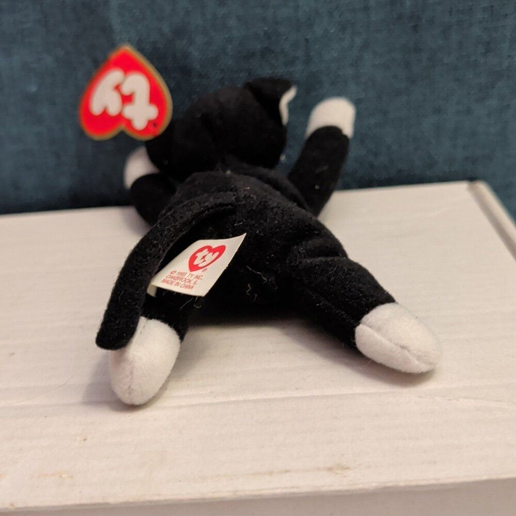 Ty Teenie Beanie Baby Zip Black Cat McDonald's Vintage #10 TAG CREASE/RIP
