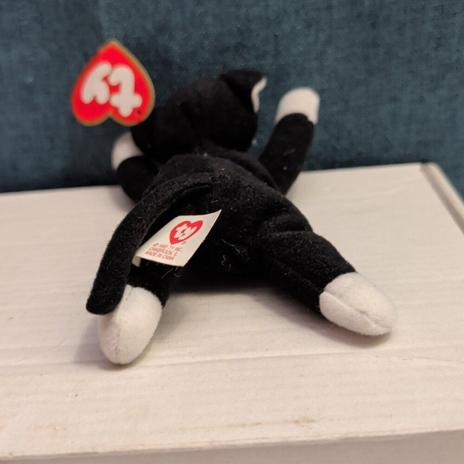 Ty Teenie Beanie Baby Zip Black Cat McDonald's Vintage #10 TAG CREASE/RIP
