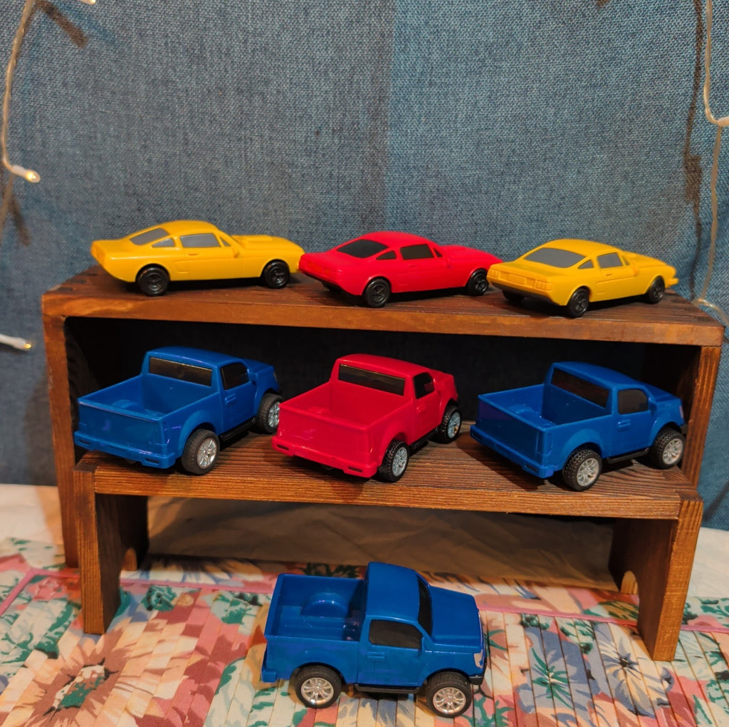 Toy Car Truck Lot 7Pc Plastic Blue Red Yellow