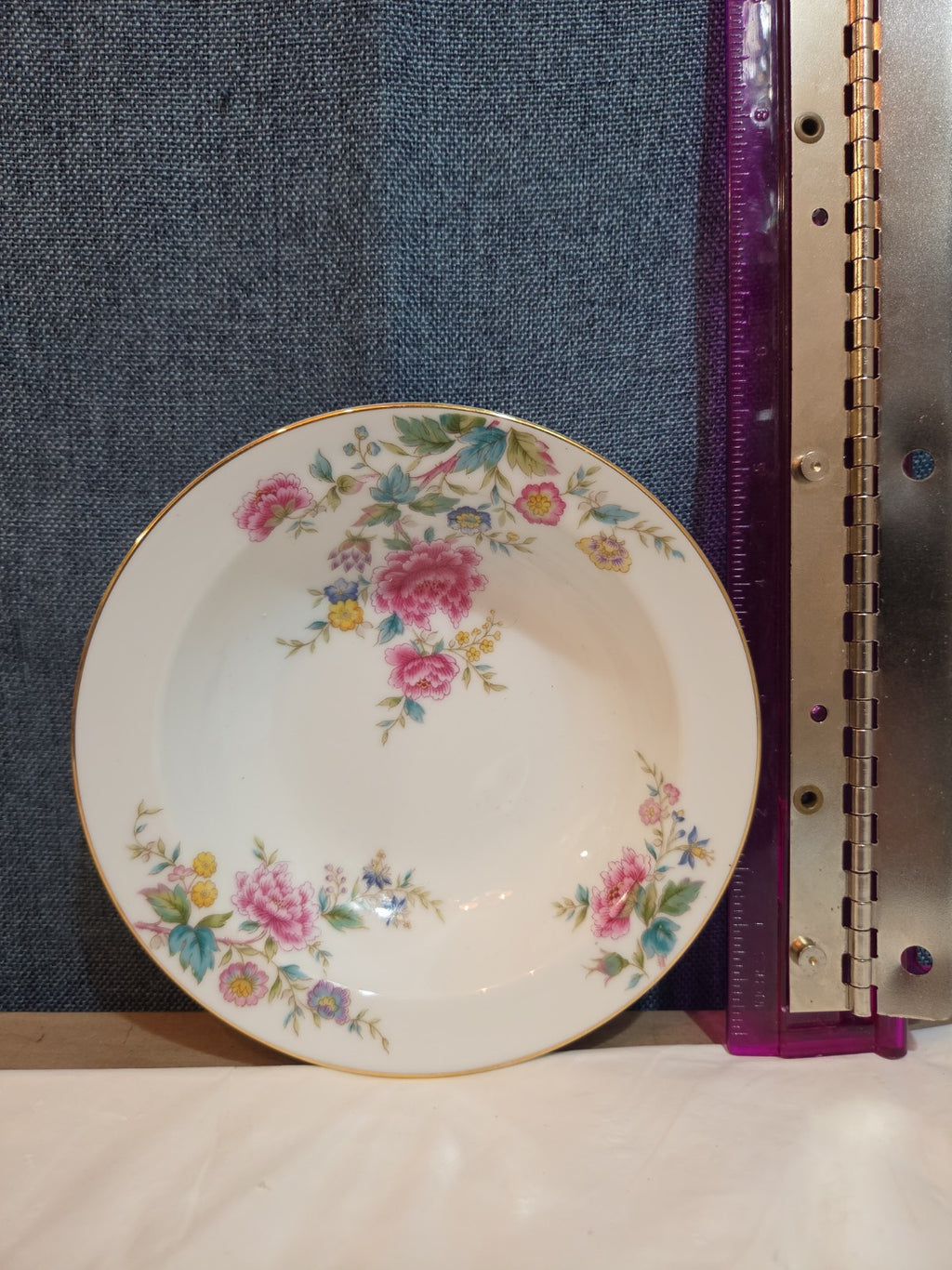 Noritake Peony 5053 China 7.5" Soup Bowl Floral Gold Rim Vintage