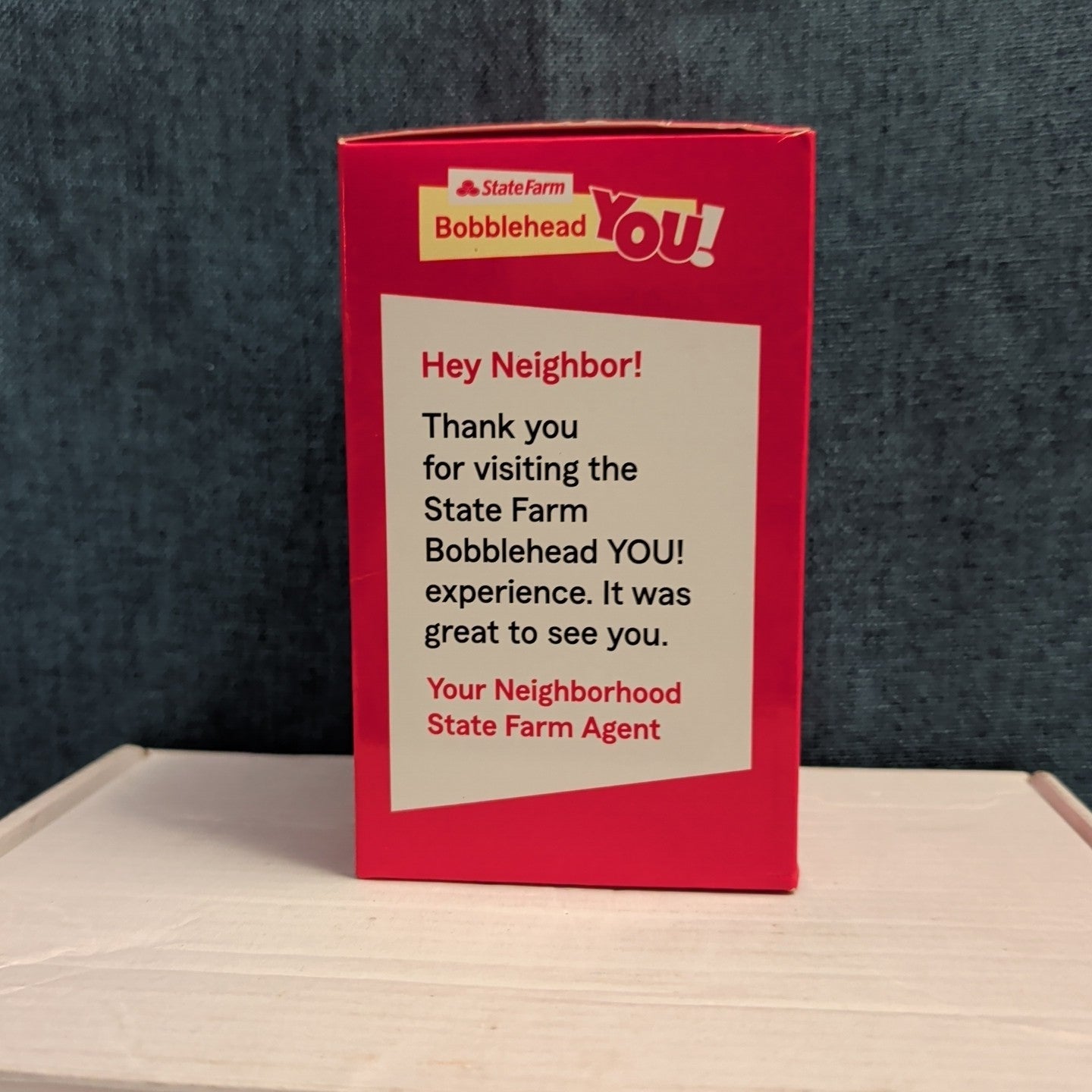 State Farm Bobblehead YOU! Baseball Player Figure Red Uniform HTF Promo NEW Box