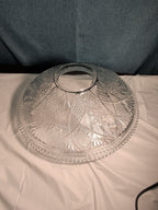KIG Indonesia 10" Pressed Glass Bowl Starburst Floral MCM Centerpiece Serving
