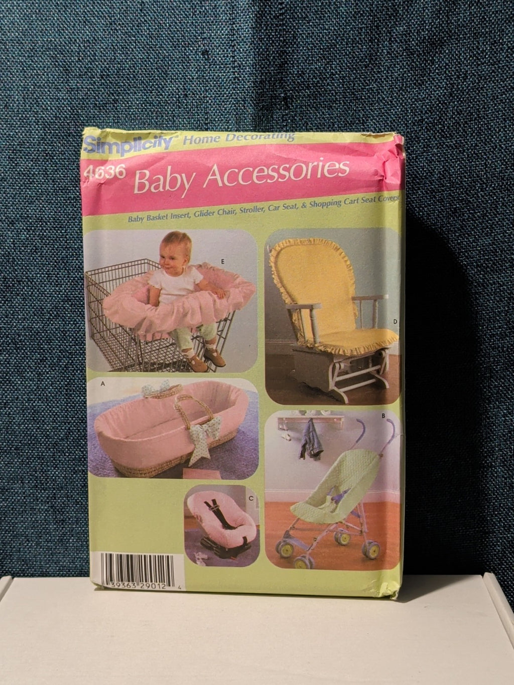 Simplicity 4636 Baby Accessory Pattern 2005 Car Seat Stroller Glider Cover UNCUT