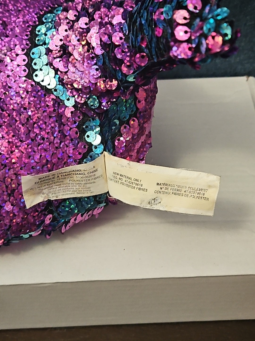 Shimmeez Arlo Narwhal Plush 11" | Reversible Sequin Blue to Purple | Sensory