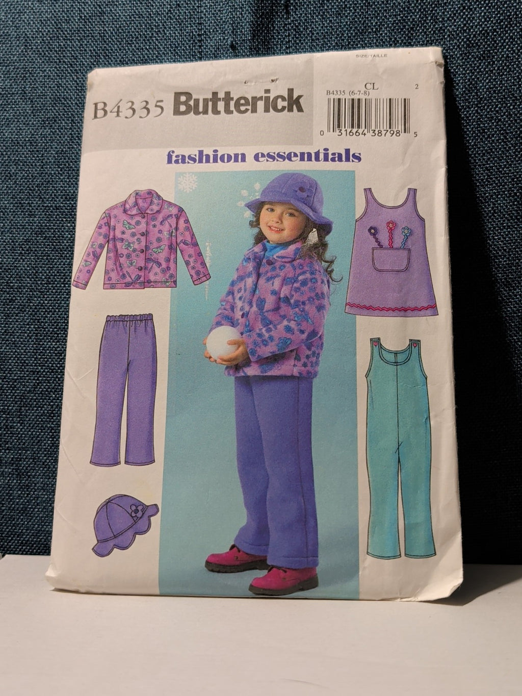 Butterick B4335 Pattern 2004 Girls 5-PC Wardrobe Jacket Jumper Pants Hat UNCUT