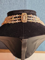 Triple Strand AB Crystal Iridescent Vintage Glam