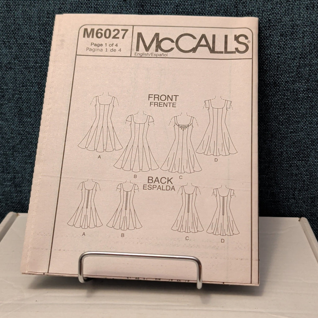 McCall's M6027 Sewing Pattern | Flared Princess Seam Dress Sizes 6-12 UNCUT OOP