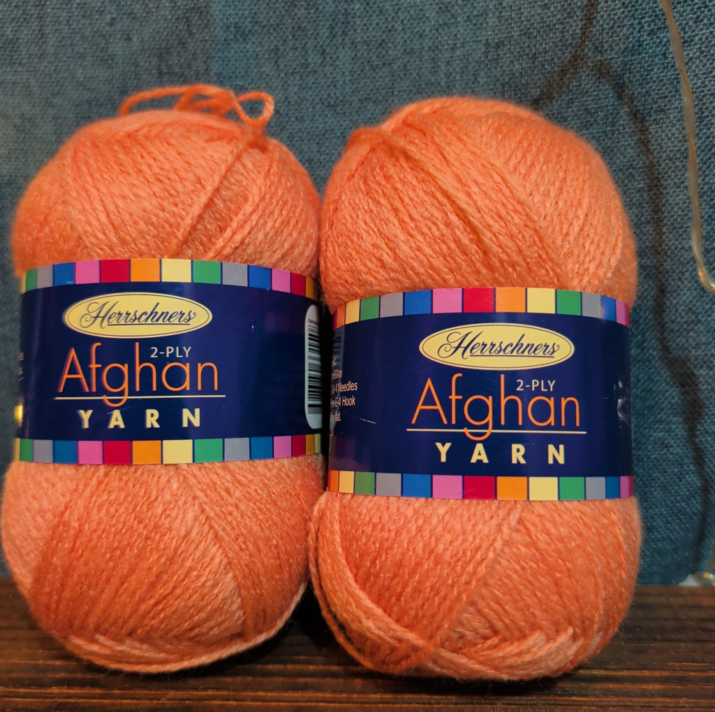 Herrschners Afghan Yarn 2 Ply Coral Rose Acrylic 2 Skein