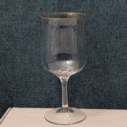 LENOX Crystal INTRIGUE Wine Glasses Gold Trim Fluted Rim Vintage 80s | Set of 6