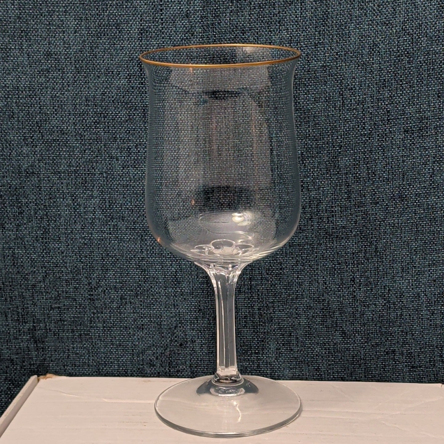 LENOX Crystal INTRIGUE Wine Glasses Gold Trim Fluted Rim Vintage 80s | Set of 6