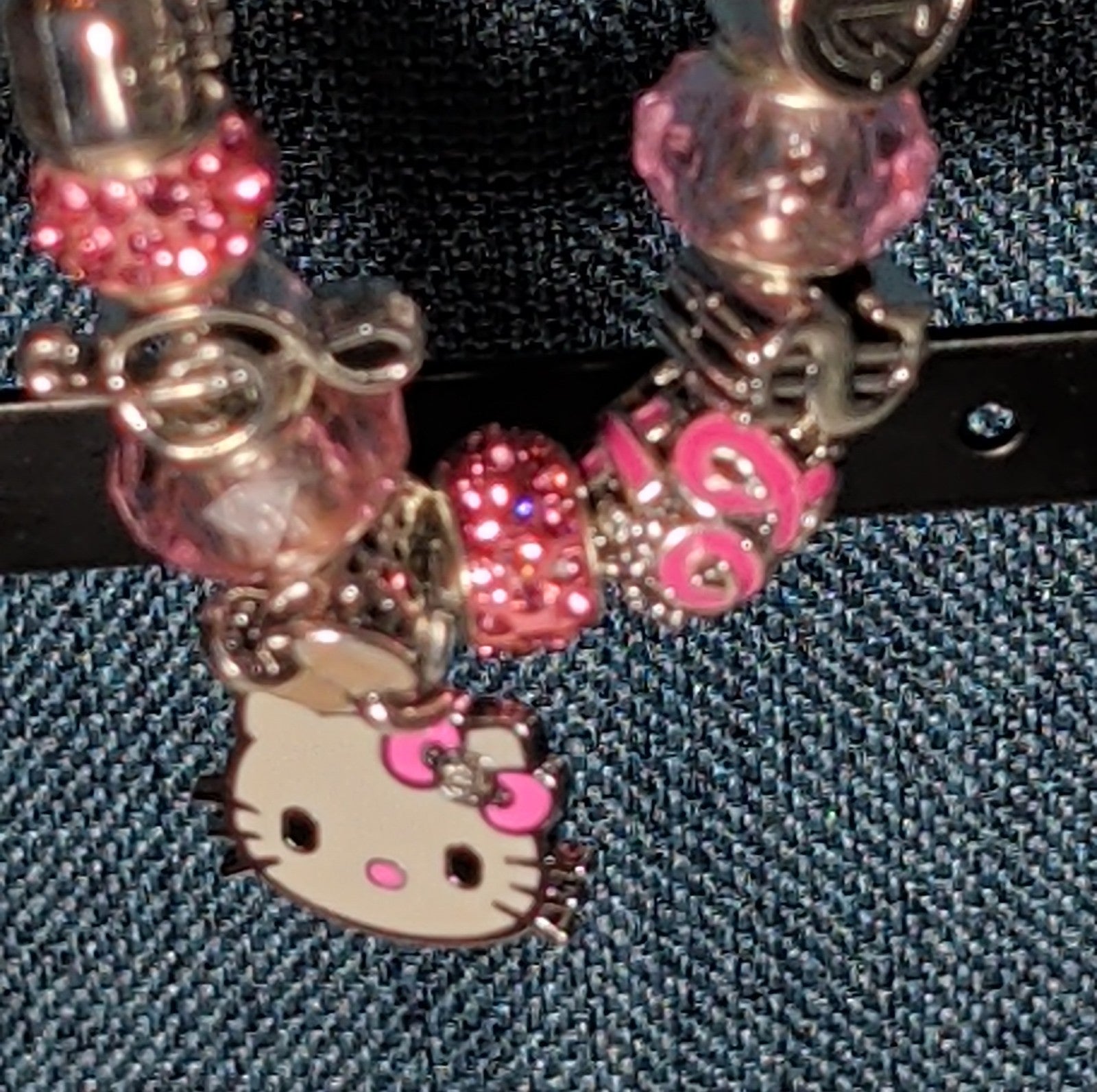 Hello Kitty Charm Bracelet Pink Rhinestone Y2K Kawaii