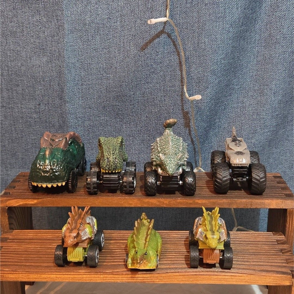 Lot Of 7 Dinosaur Monster Trucks, Vehicles Plastic