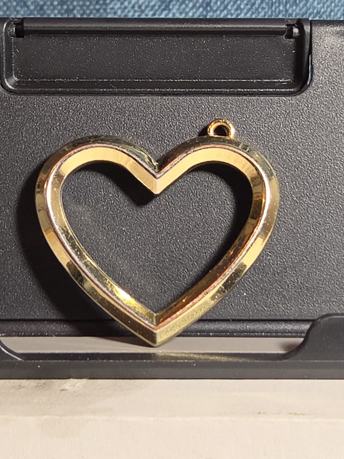 Open Heart Pendant Charm Silver Tone Vintage Y2K Vibe