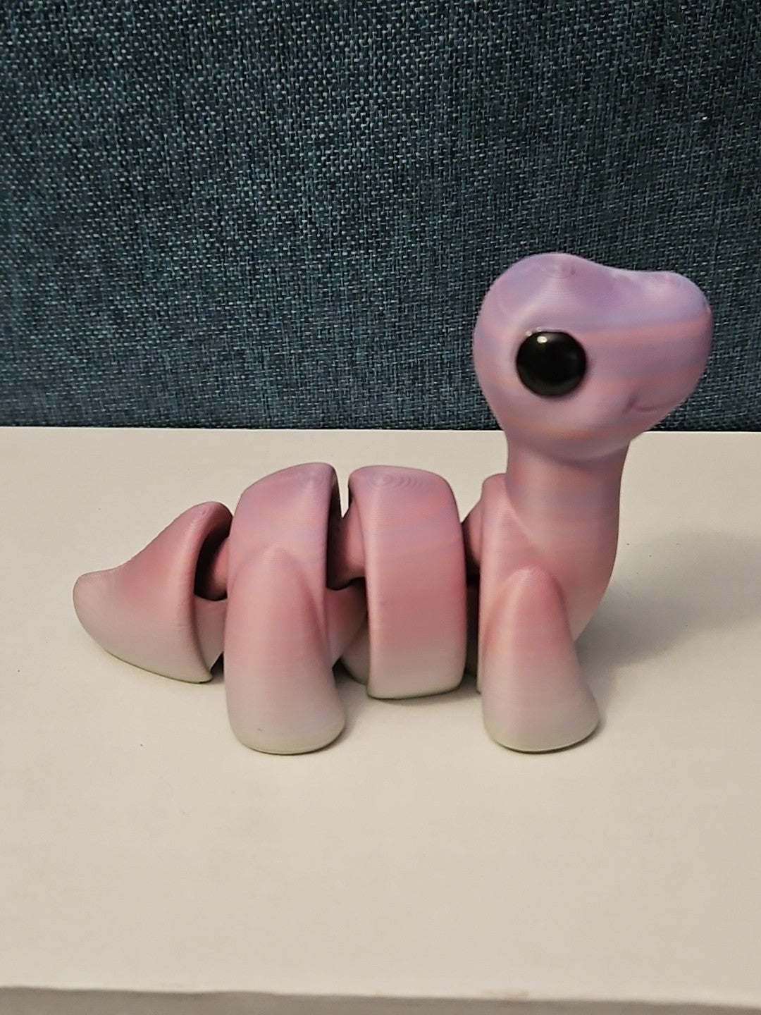 Mini Articulated Brontosaurus Fidget Toy | 3D Printed Dinosaur | Pink Purple