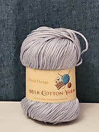 ThinkThings Milk Cotton Yarn | Soft Silver Grey 50g Skein Anti-Pilling