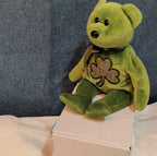Ty Beanie Baby 2.0 Luckier the Irish Bear Green Shamrock 8" Plush