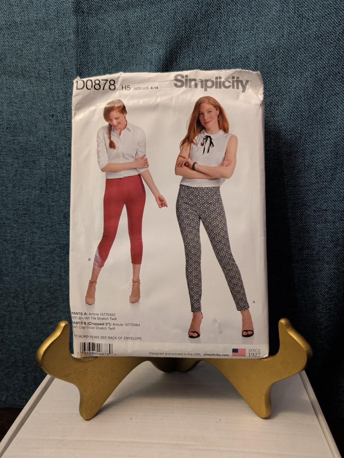 UNCUT Simplicity Pattern D0878 (8514) Amazing Fit Pants Trousers Slim Avg Curvy