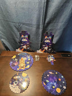Outer Space 3-Tier Cupcake Stand LED Light Rocket Astronaut Birthday Party Decor