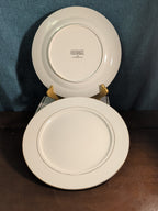 Home Essentials China Dinner Plate White with Gold Rim Individual Replacement