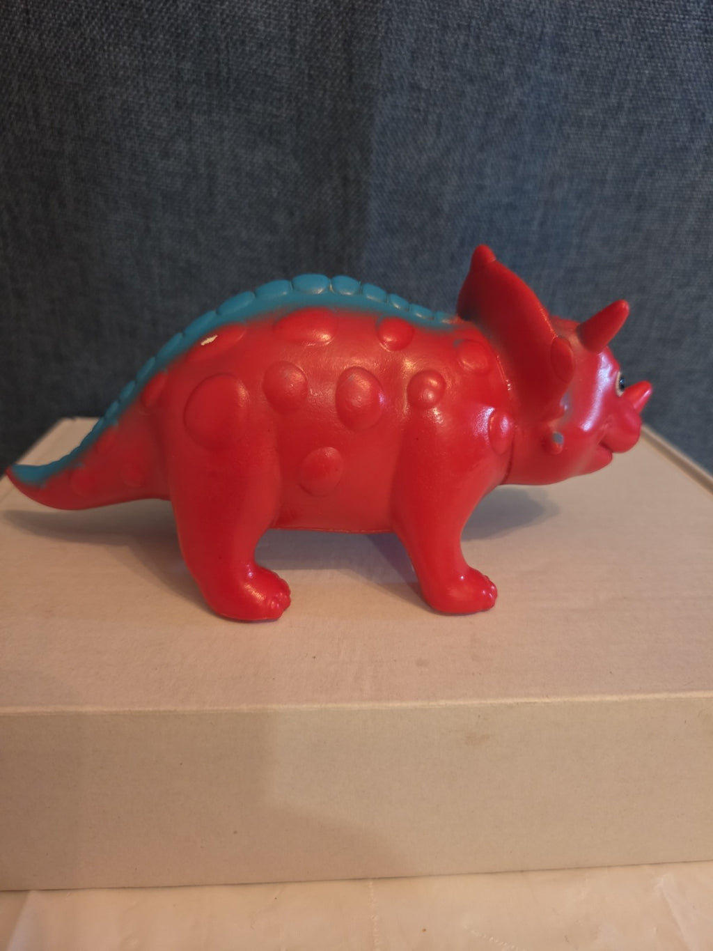 Kid Connection Triceratops Dinosaur Toy Red Blue 7" Long Plastic Figure Toddler