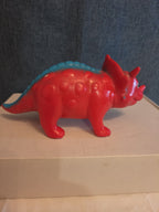 Kid Connection Triceratops Dinosaur Toy Red Blue 7" Long Plastic Figure Toddler