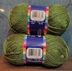 Herrschners Afghan Yarn 2 Ply Fern Green Acrylic 2 Skein Lot 0048