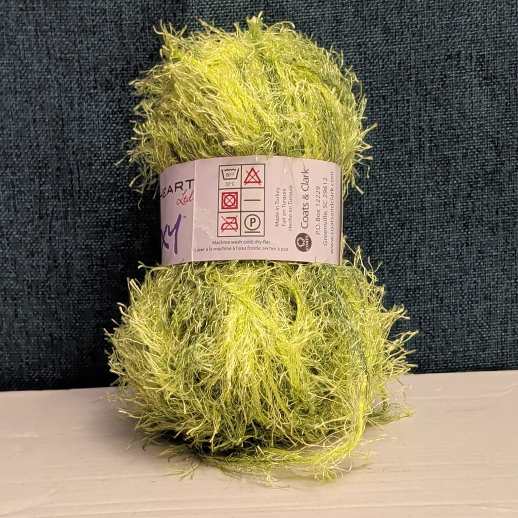 Red Heart Foxy Eyelash Yarn Lime Green