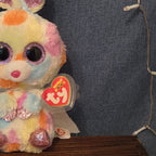Ty Beanie Boos Bloomy Pastel Bunny Plush 6" Glitter Eyes Easter Bunny