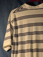 Vintage 90s Polo Ralph Lauren Shirt Men's Large Cream Navy Stripe 