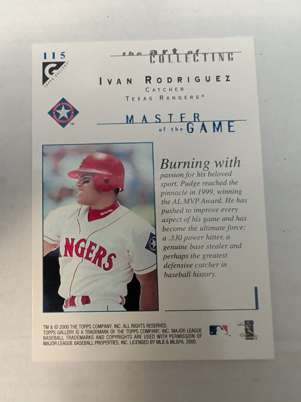 2000 Topps Gallery - Masters of the Game Ivan Rodriguez #115
