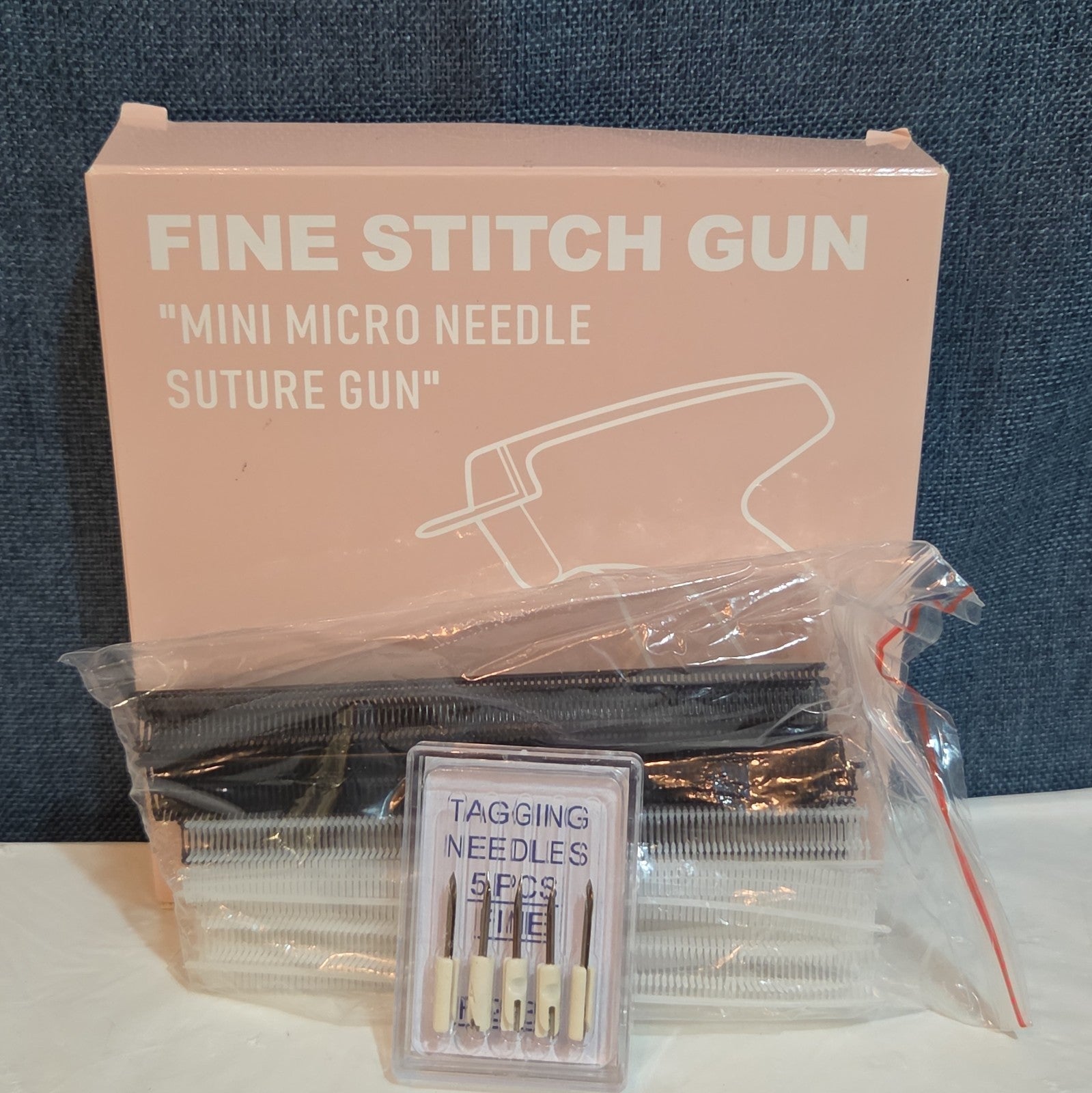 Fine Stitch Tagging Gun Micro Needle Fastener Clothing Tool Blue New OB