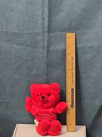 Vintage 1986 Crayola Teddy Bear Plush | Red Crayon Shirt | 7" Stuffed Animal |