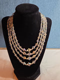 Deltah 4-Strand Aurora Borealis Crystal Necklace Vintage Glam